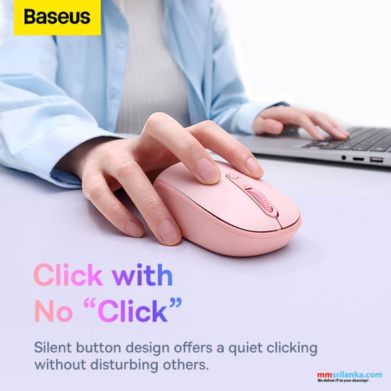 Baseus F01B Creator Tri-Mode Bluetooth & Wireless Mouse Baby Pink (6M)